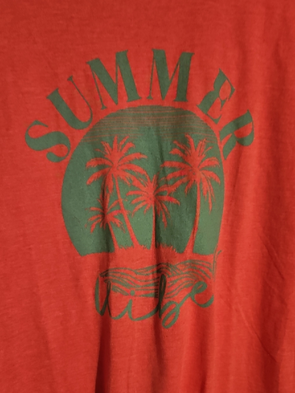 Summer Vibe Palm Graphic Tee -pink & Green